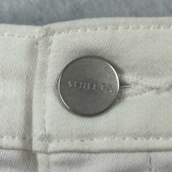 Athleta Jeans Size 6 White Denim Sculptek Skinny Cotton Stretch Blend High Rise - Picture 9 of 14